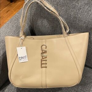 Cavalli Class Huge Shopper tote Bag with Gold Cavalli
NWT Vegan Leather